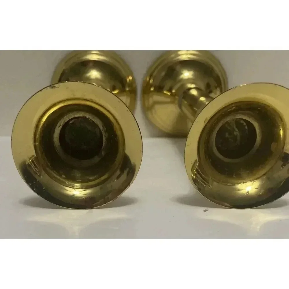 Vintage Hampton Brass Candlestick Holders #1081 Set of 2  Height 9.5‎ Inches